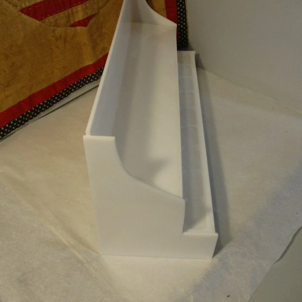 Tiered White Plastic Display Shelf Rack Stand Organizer for Home or Store